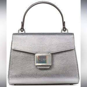 NWT $398 Kate Spade Katy Lizard Embossed Leather Small Top Handle